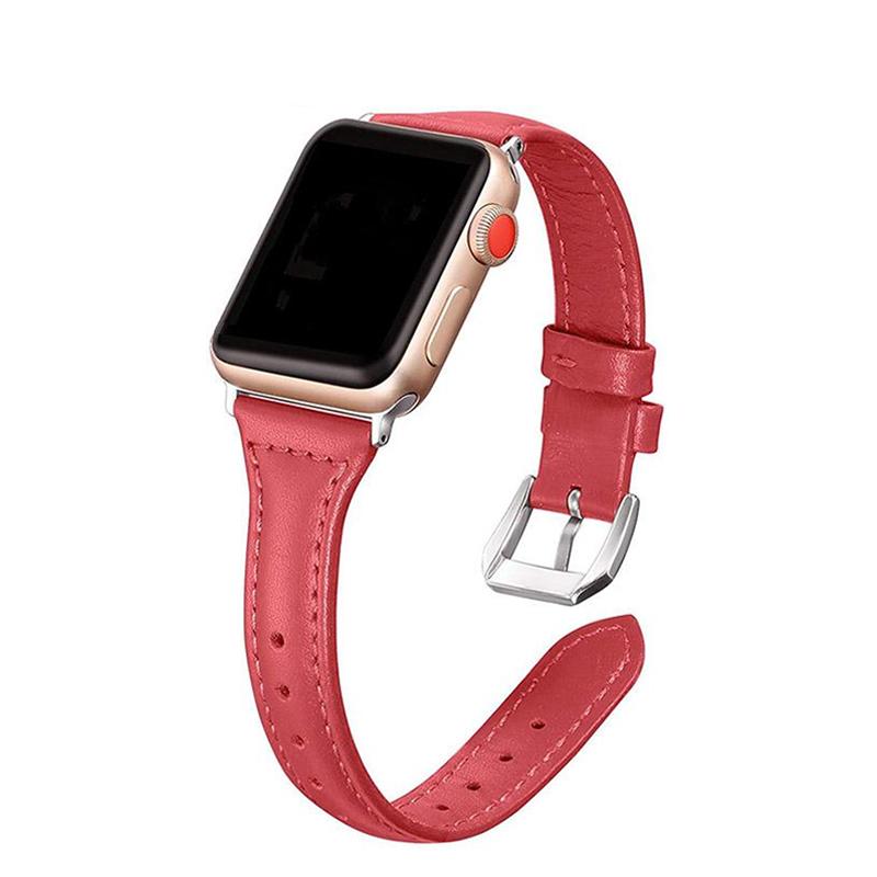 Apple Apple Watch Series 6 5 4 3 2 Classic Leather Band iWatch 38mm 40mm 42mm 44mm For Men Women Wristband Pulseira with Silver Adapter Watchbands