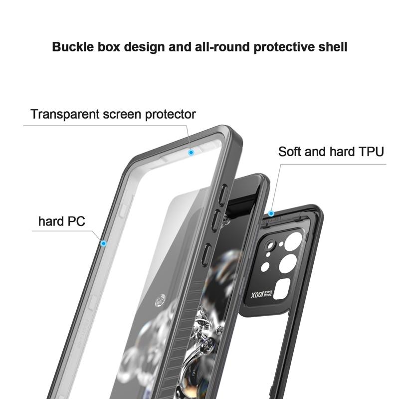 Phone Case & Covers 2M IP68 Waterproof Case for Samsung Galaxy S20 Ultra/S20+ Plus/S20 5G Shockproof Outdoor Diving Case Cover For Galaxy S10 S9 S8|Phone Case & Covers|