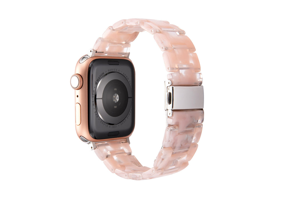 Watchbands trans pink flower / 42mm or 44mm Resin Watch strap for apple watch 5 4 band 42mm 38mm correa transparent steel for iwatch series 5 4 3/2/1 watchband 44mm 40mm|Watchbands