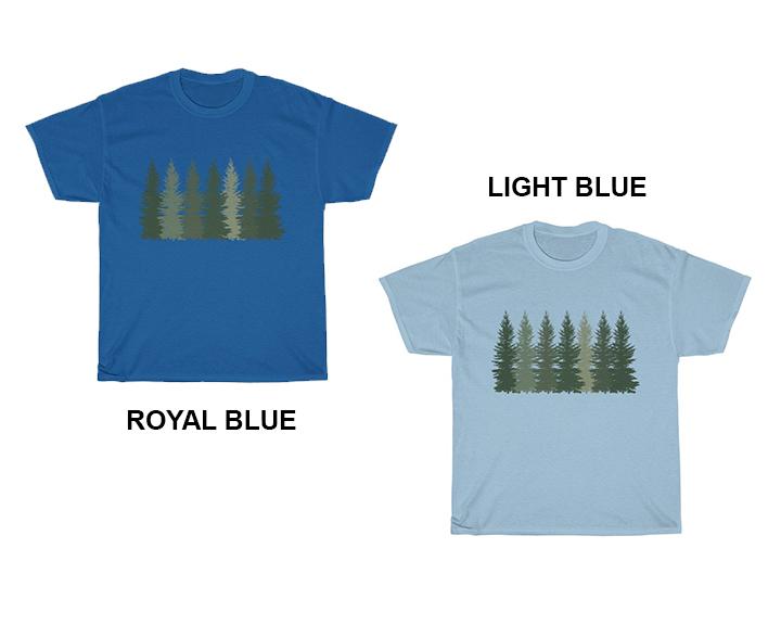 T-Shirt Trees t shirt, Men's T-shirt, Nature shirt, Hiking shirt, Graphic Tees, Forest Tshirt - Made in Usa