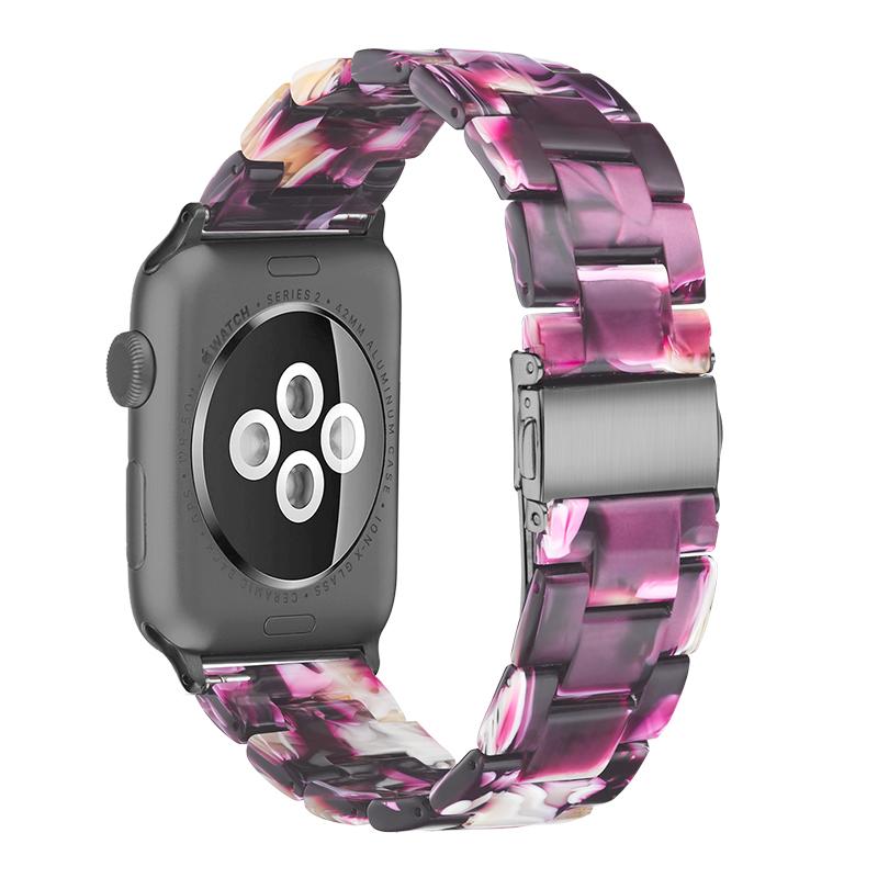 Watchbands purple / 42mm or 44mm Resin Watch strap for apple watch 5 4 band 42mm 38mm correa transparent steel for iwatch series 5 4 3/2/1 watchband 44mm 40mm|Watchbands