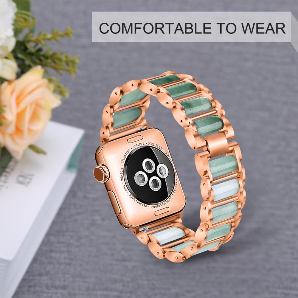 Apple Watch Band Series 7 6 5 4 Luxury Emerald Metal Adjustable Wrist Belt Strap iWatch 38mm 40mm 41mm 42mm 44mm 45mm |Watchbands|