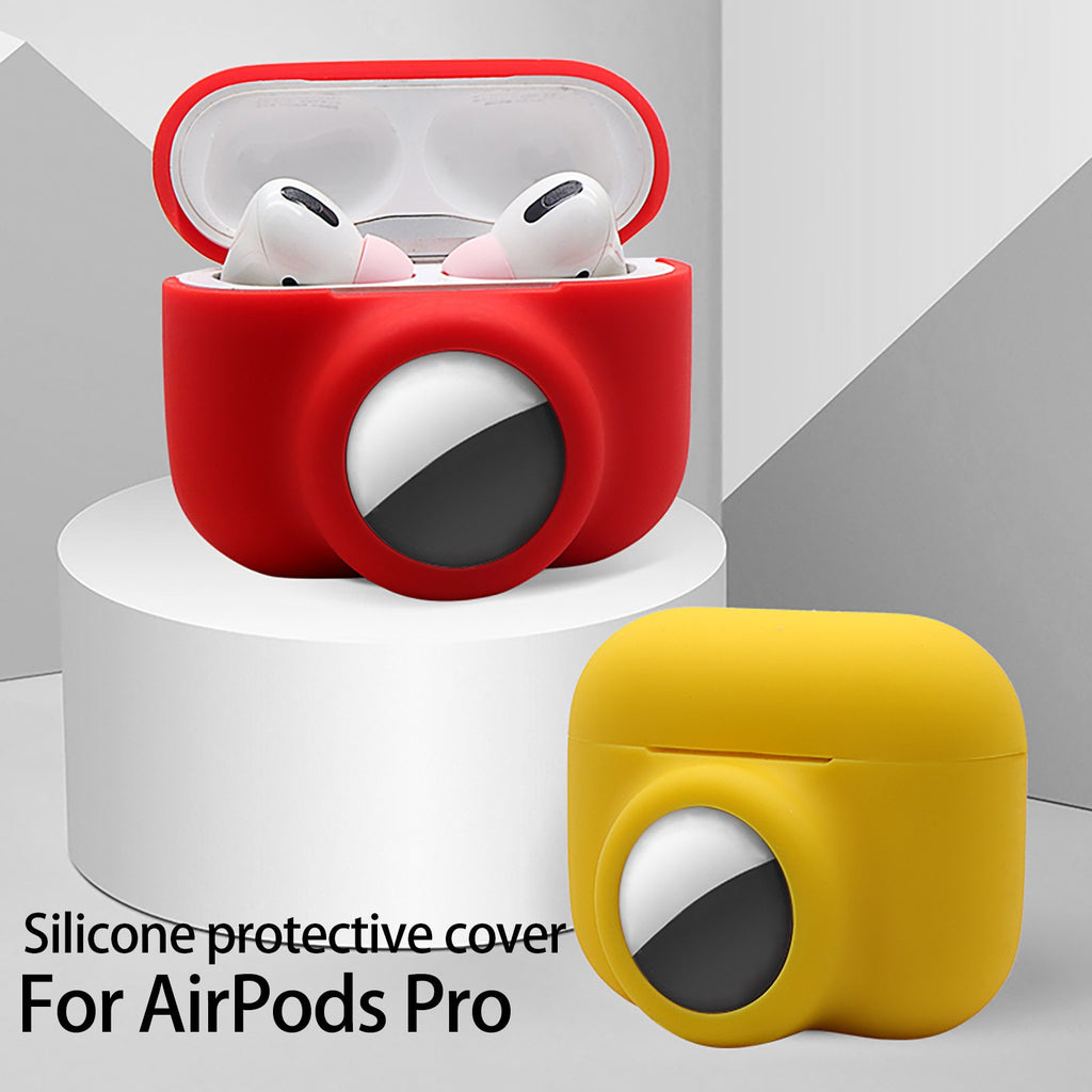 2 in 1 Silicone Case AirTags Case Cover For AirPods Pro Earphones Loss Prevention Case Accessories Skin Protective Sleeve STOCK|Earphone Accessories|