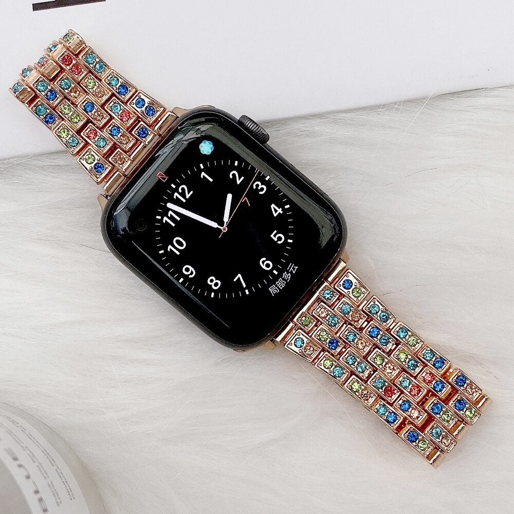 Apple Watch Women Style Watch Band Colored Diamond Strap