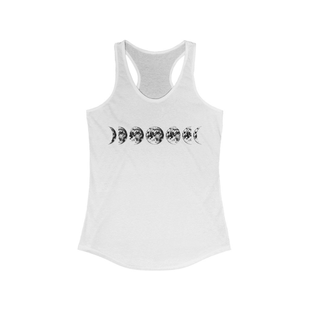 Tank Top Solid White / XS Moon Phases Tank Top - Moon Tank Top - Moon Phases Tank Top
