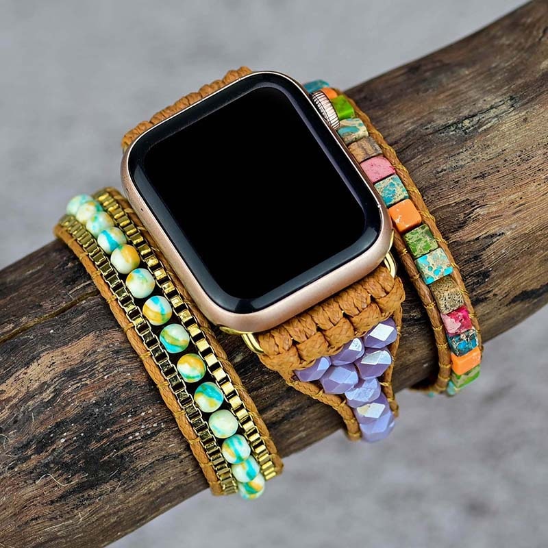Silicone Sports Band Boho Colorful Strap Bracelet iWatch Series 7 6 5