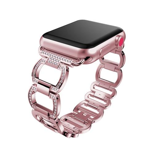 accessories Pink / 42mm / 44mm Apple Watch Series 6 5 4 3 2 Band, Smart Watch Diamond Metal bracelet for iWatch 38mm, 40mm, 42mm, 44mm - US Fast Shipping