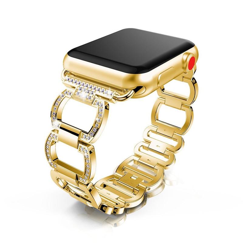 accessories Gold / 42mm / 44mm Apple Watch Series 6 5 4 3 2 Band, Smart Watch Diamond Metal bracelet for iWatch 38mm, 40mm, 42mm, 44mm - US Fast Shipping