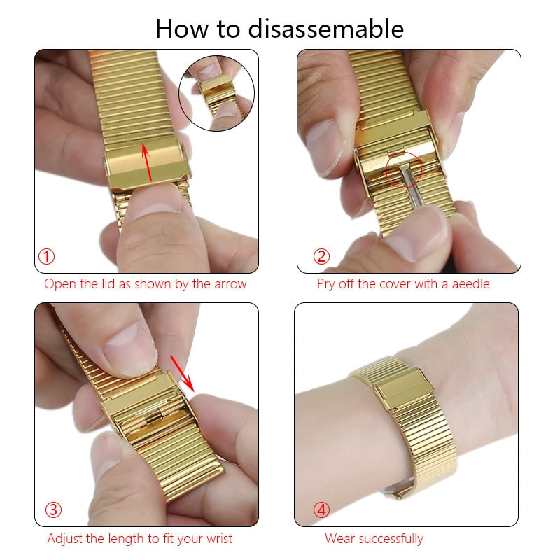 Steel Strap For Apple Watch Band Series 7 6 5 4 Premium Metal Bracelet