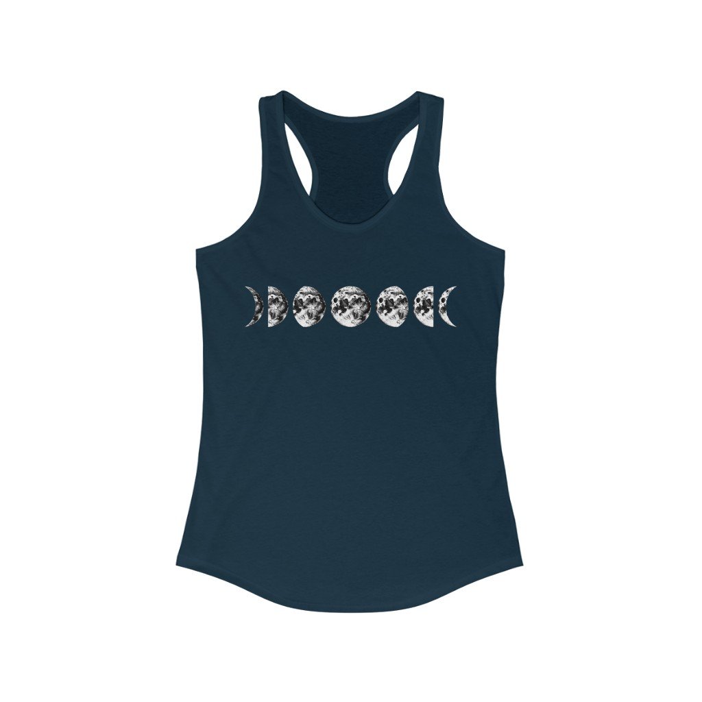 Tank Top Solid Midnight Navy / XS Moon Phases Tank Top - Moon Tank Top - Moon Phases Tank Top