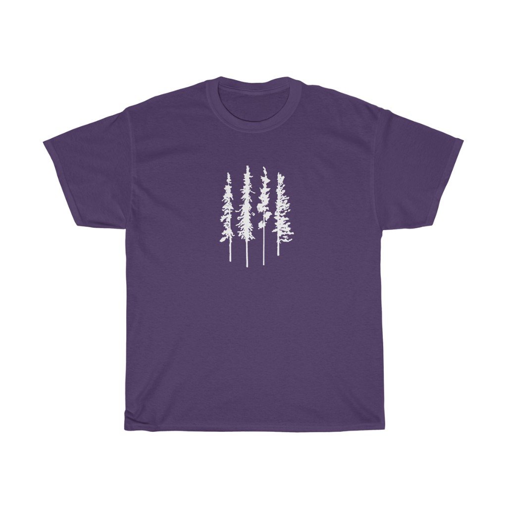 T-Shirt Purple / S Skinny Pine Trees men tshirt tops, short sleeve cotton man tee shirt t-shirt, small - large plus size