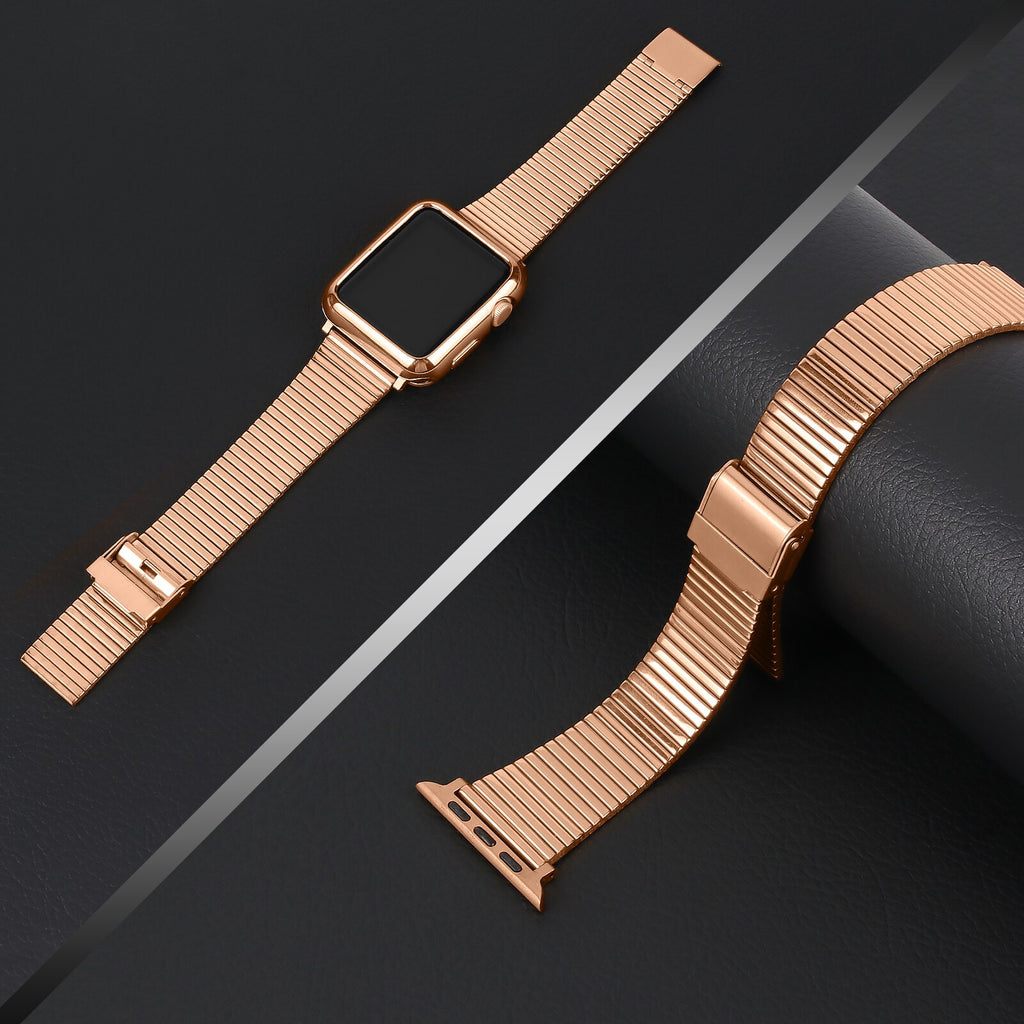 Case + High Quality Steel Strap for Apple Watch Series 6 5 4 Luxury Metal Bracelet Wristband iWatch 38mm 40mm 42mm 44mm |Watchbands|