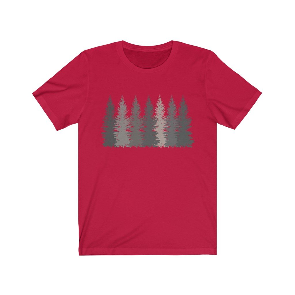 T-Shirt Red / S Trees t shirt | Men's T-shirt | Nature shirt | Hiking shirt | Graphic Tees | Forest Tshirt