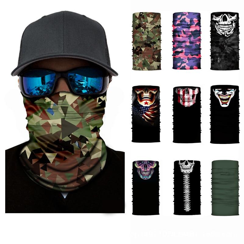 Scarves 3D Camouflage Skull Solid Bandana Buffs Neck Gaiter Headband Cycling Fishing Balaclava Mask Scarf Bandana Femme Outdoor