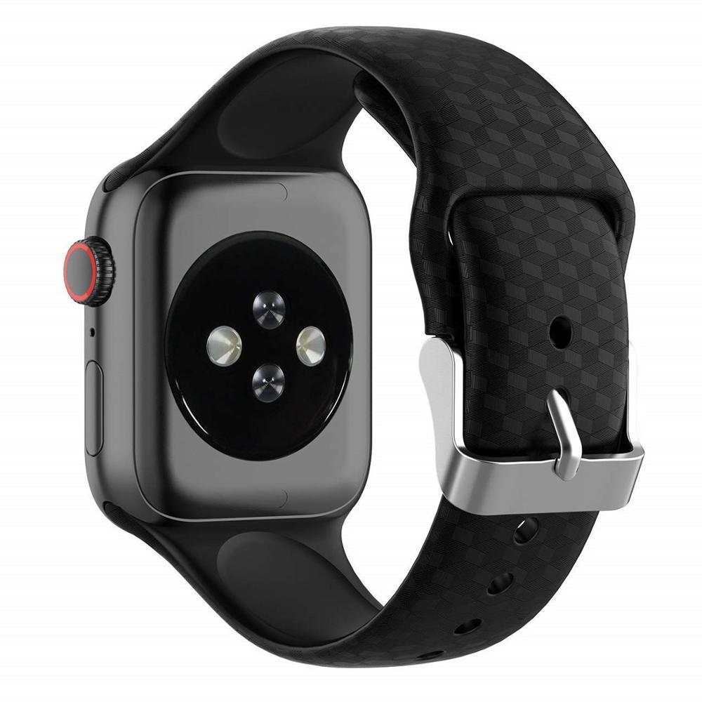 Watchbands 3D Texture Strap for Apple watch band 44mm 40mm Sport Silicone belt watchband bracelet iWatch 38mm 42mm series 3 4 5 se 6 band|Watchbands|