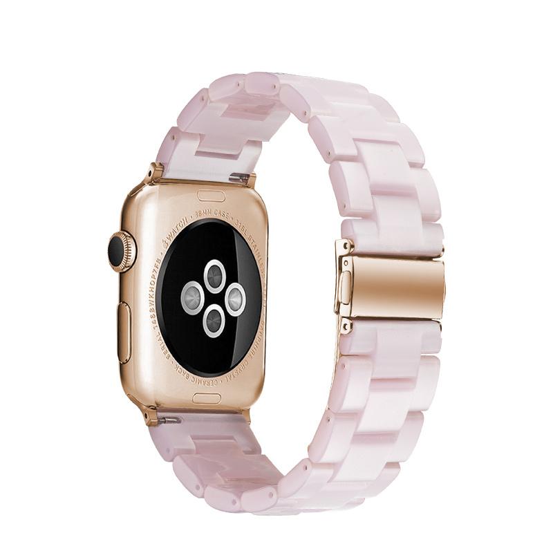 Watchbands pink / 42mm or 44mm Resin Watch strap for apple watch 5 4 band 42mm 38mm correa transparent steel for iwatch series 5 4 3/2/1 watchband 44mm 40mm|Watchbands
