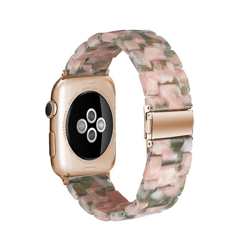 Watchbands pink green / 42mm or 44mm Resin Watch strap for apple watch 5 4 band 42mm 38mm correa transparent steel for iwatch series 5 4 3/2/1 watchband 44mm 40mm|Watchbands