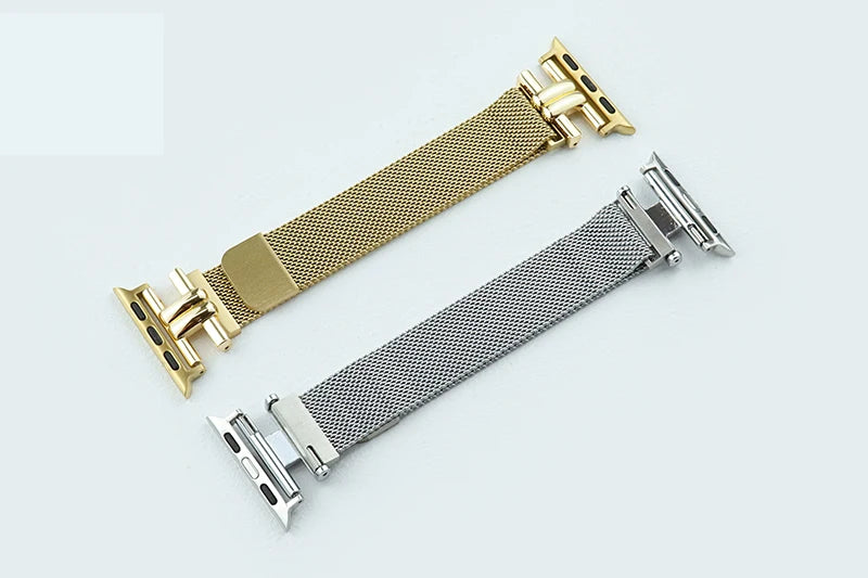 Magnetic Women Gold Wristband for Apple Watch Band 8 Ultra 49mm 7 SE 6 5 4 3 41 45 38/42 44 40MM Strap For iWatch Lady Bracelet
