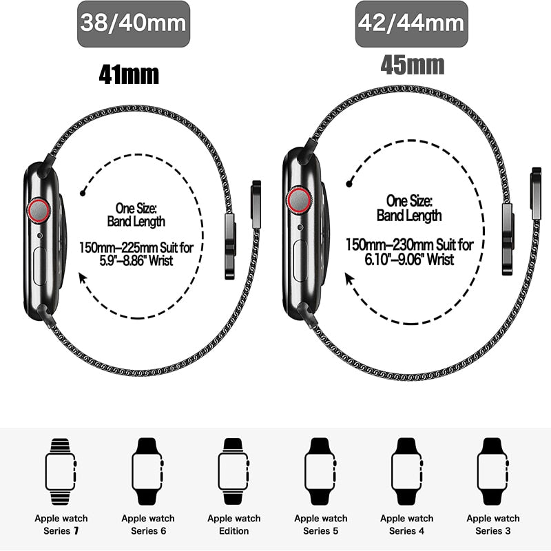 Magnetic Loop Bracelet Milanese Strap fit Apple Watch Band Ultra  8 7