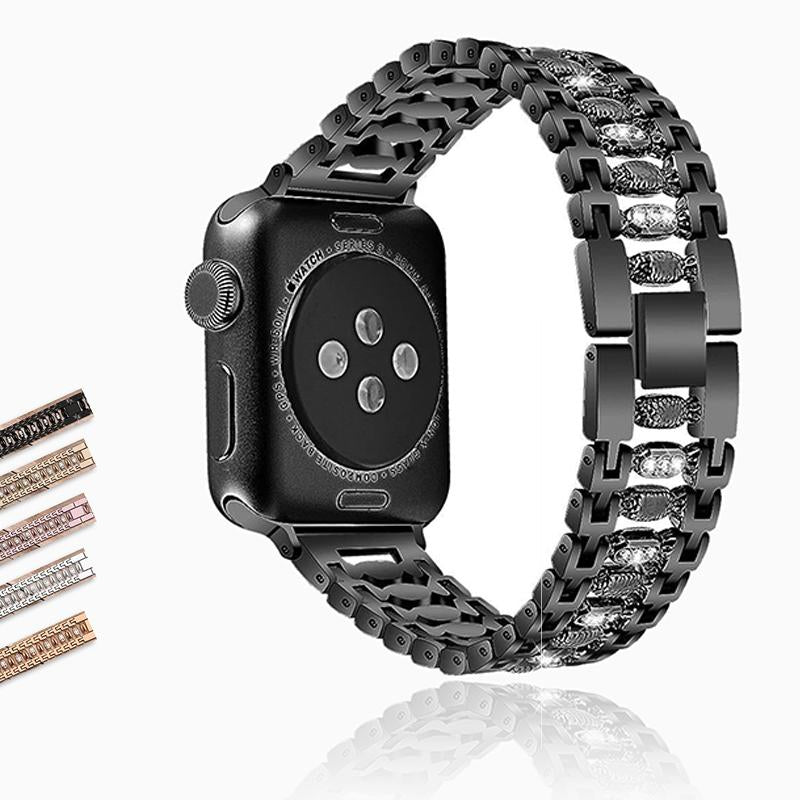 Apple Stainless Steel Women bling band for apple watch band 38mm/42mm Bracelet Adjustable Strap for apple watch 6 5 4 3 2 1 band