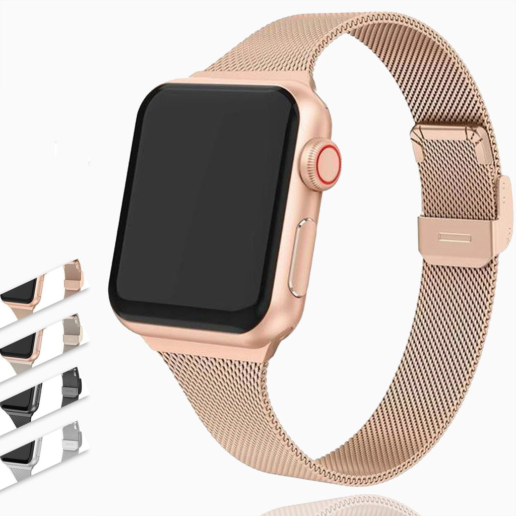 Home New Bestseller Apple Watch Milanese Slim band, light weight Stainless steel metal bracelet strap, fit iwatch nike 6 5 4 3 44mm 40mm 42mm 38mm - US Fast Shipping