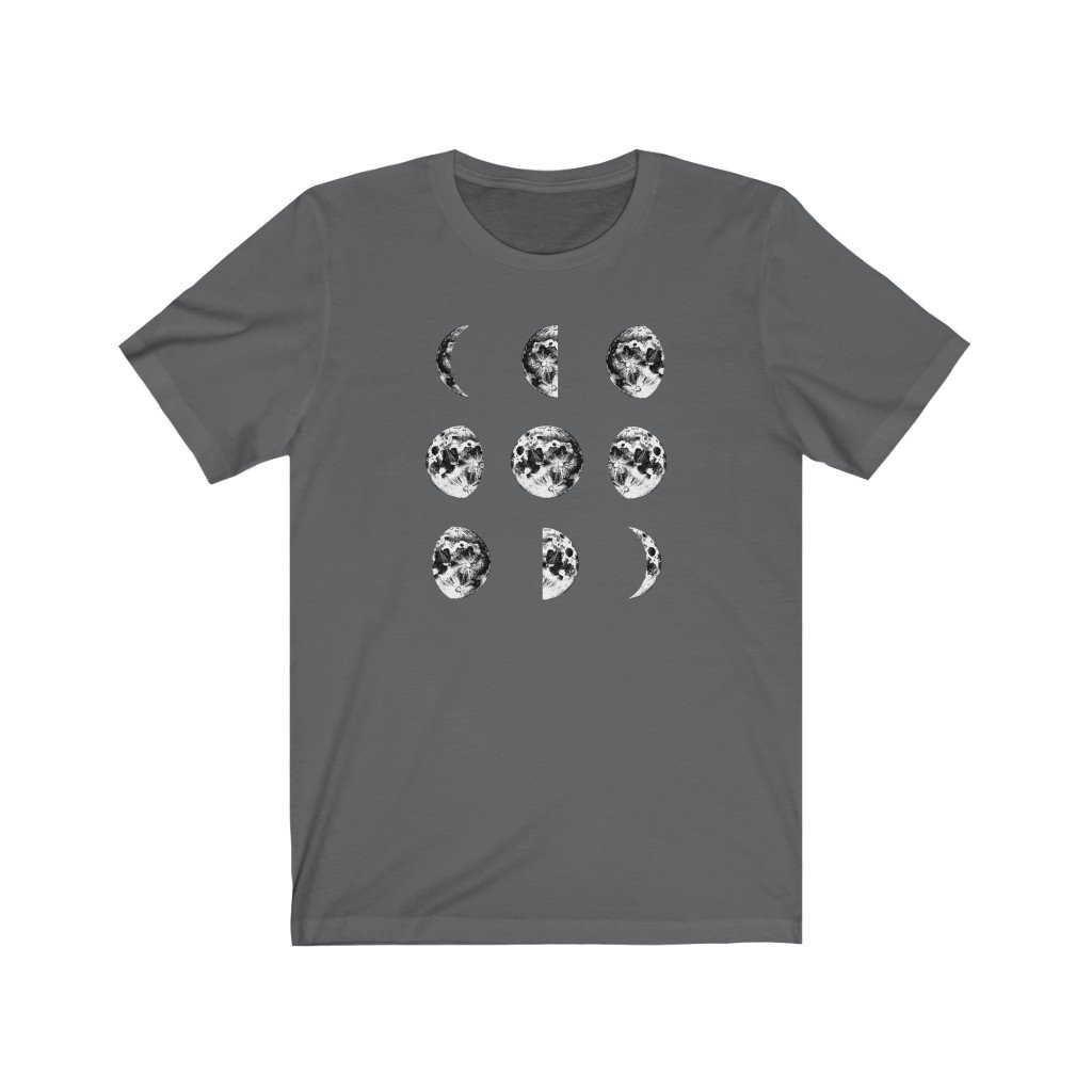 T-Shirt Asphalt / S Moon Phases Shirt - Moon Shirt - Moon Phases - Unisex