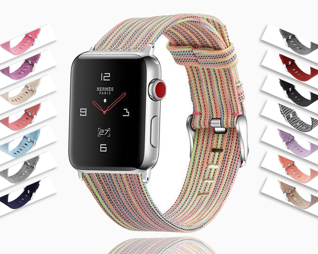 Home Strap for Apple watch 44mm/40mm 42mm/38mm nylon watchband leather bracelet belt 5 4 3 2 1 men women's iwatch accessories - US Fast Shipping