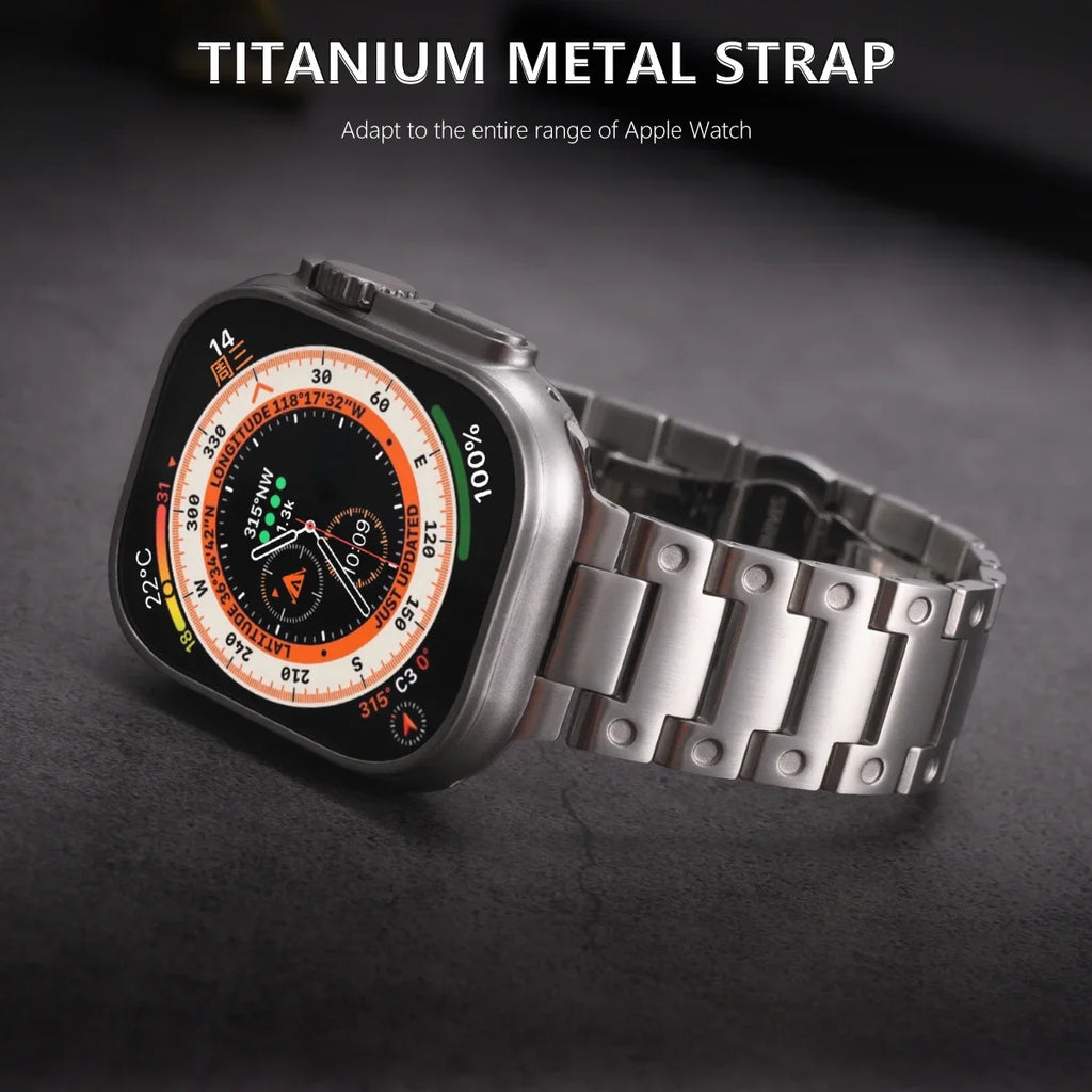 Luxury Titanium Strap for Apple Watch ultra 2 49mm Series 9 8 7 45mm 41mm Band For iWatch 6 5 4 se 3 44mm 42mm 38 40mm Bracelet