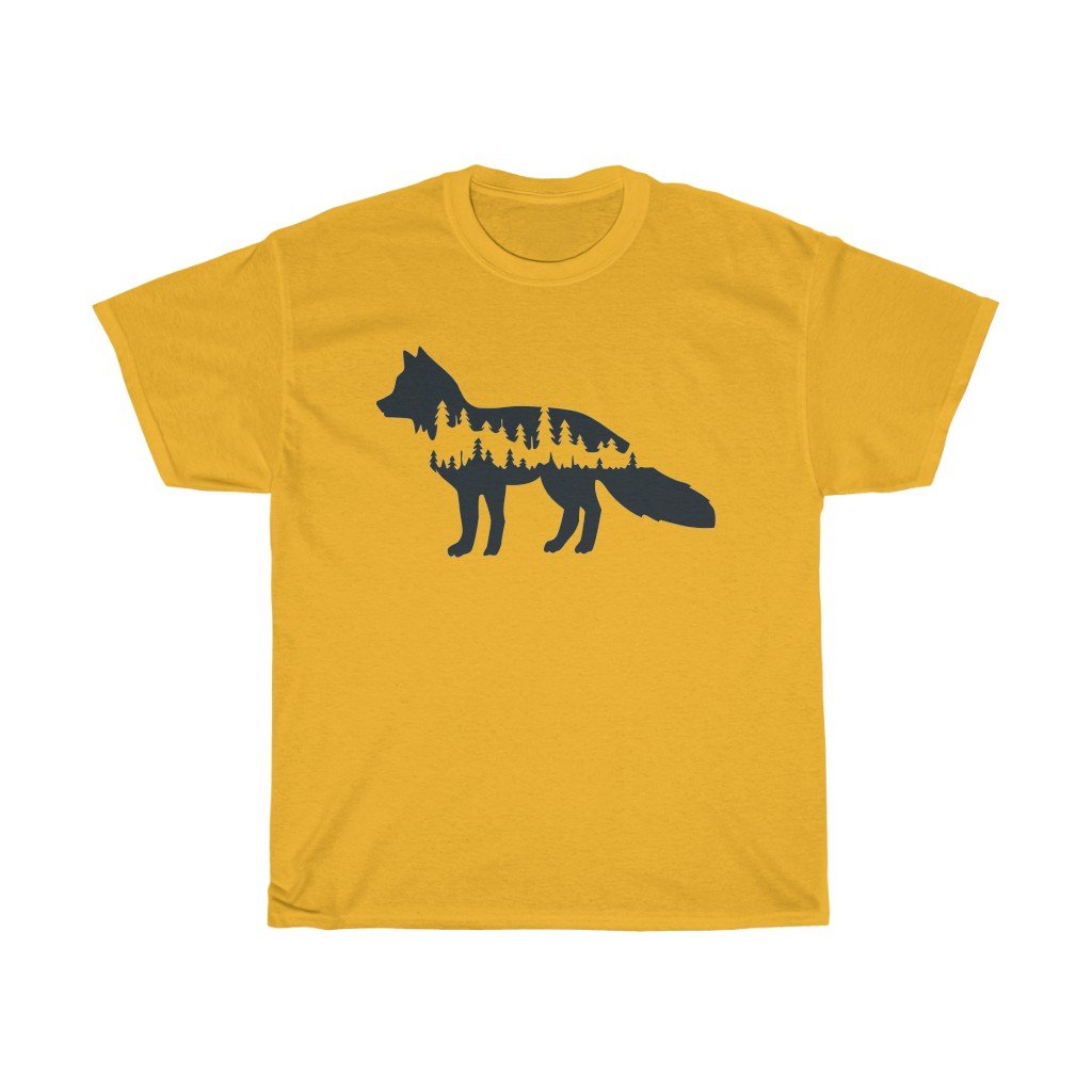 T-Shirt Gold / S Wolf Shadow shirt design, simple plain design animal prints, cute tee for men & women, unisex tee-shirts, plus size shirts