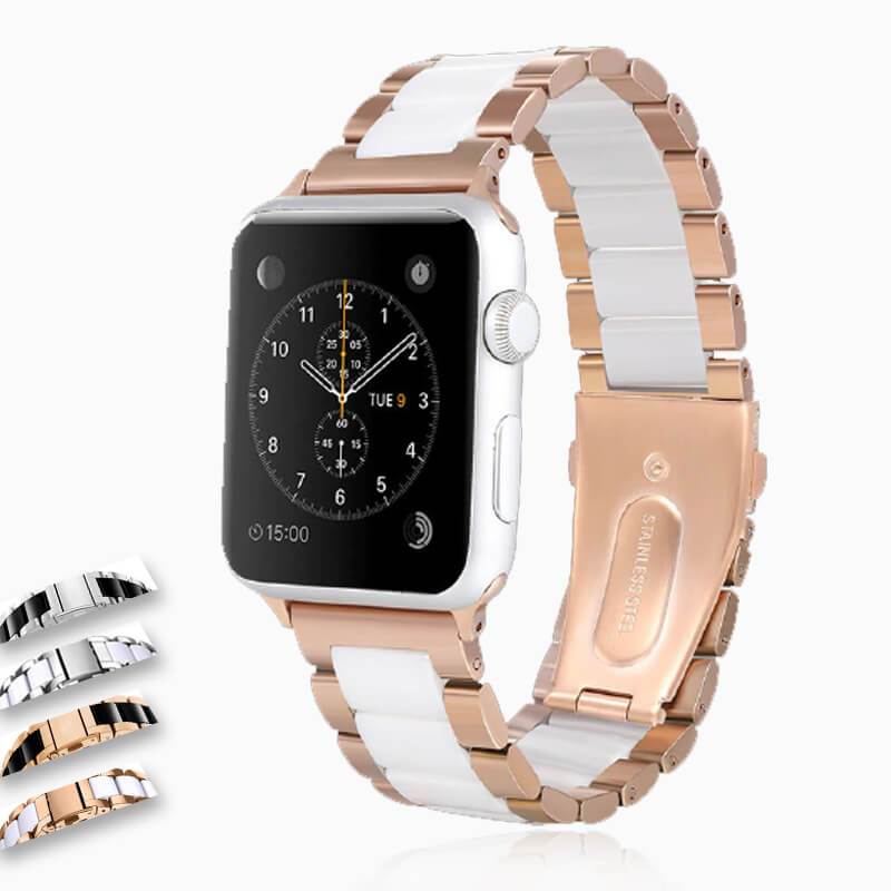 Home Ceramics & Stainless steel strap for apple watch 44mm 42mm 40mm 38mm iWatch series 6/5/4/3 watchband bracelet Accessories - US Fast Shipping