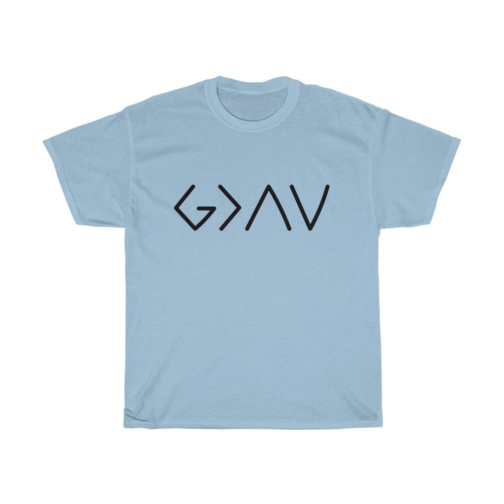 T-Shirt Light Blue / S God Is Greater Than The Highs And The Lows women tshirt tops, short sleeve ladies cotton tee shirt  t-shirt, small - large plus size
