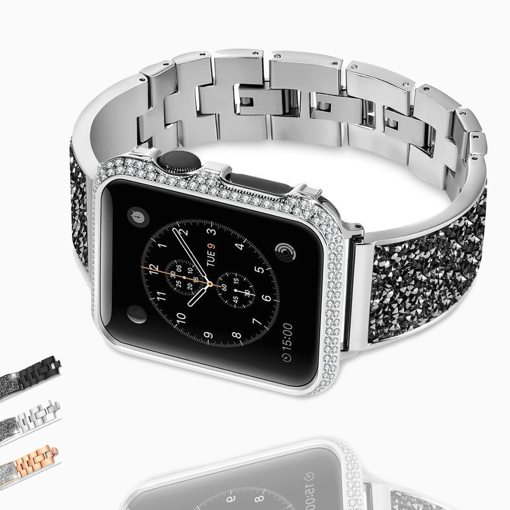 Apple Apple Watch Series 6 5 4 3 2 Band, Rose gold, Silver or Black Luxury Watchbands Stainless Steel Bracelet Strap 38mm, 40mm, 42mm, 44mm - USA shipping