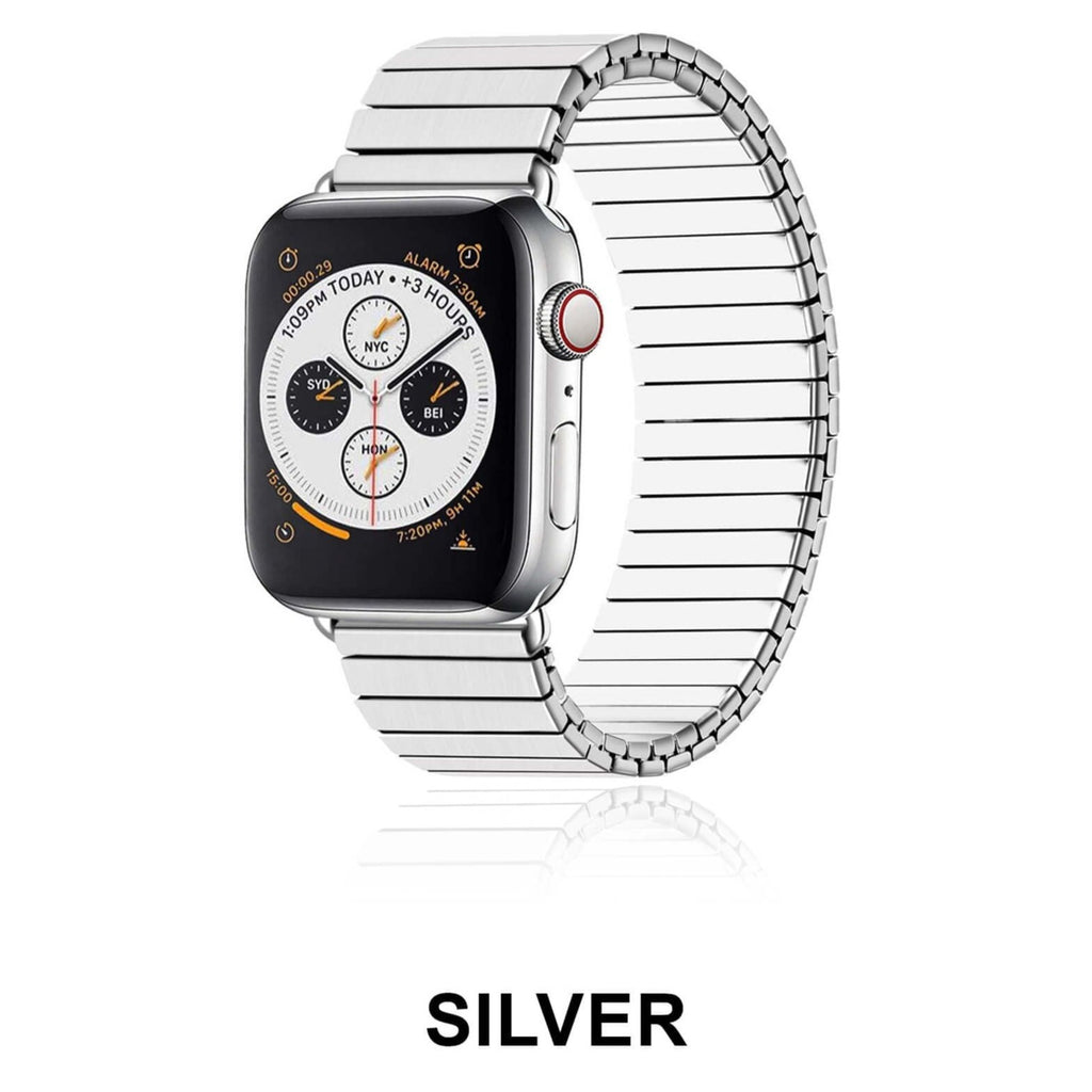 Correas de reloj Apple Watch Elastic Band, Luxury Metal Stretch Loop Link Men Women Bracelet Strap, iWatch Series 5 4 3, 38mm/40mm 42mm/44mm Watchband Unisex