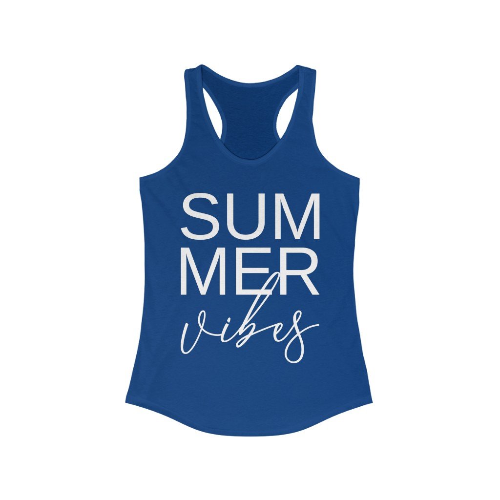Tank Top Solid Royal / XS Summer Vibes design Tank tops, Muscle Tank for summer vacation, beach Comfy outfit tank for  women, gift for her