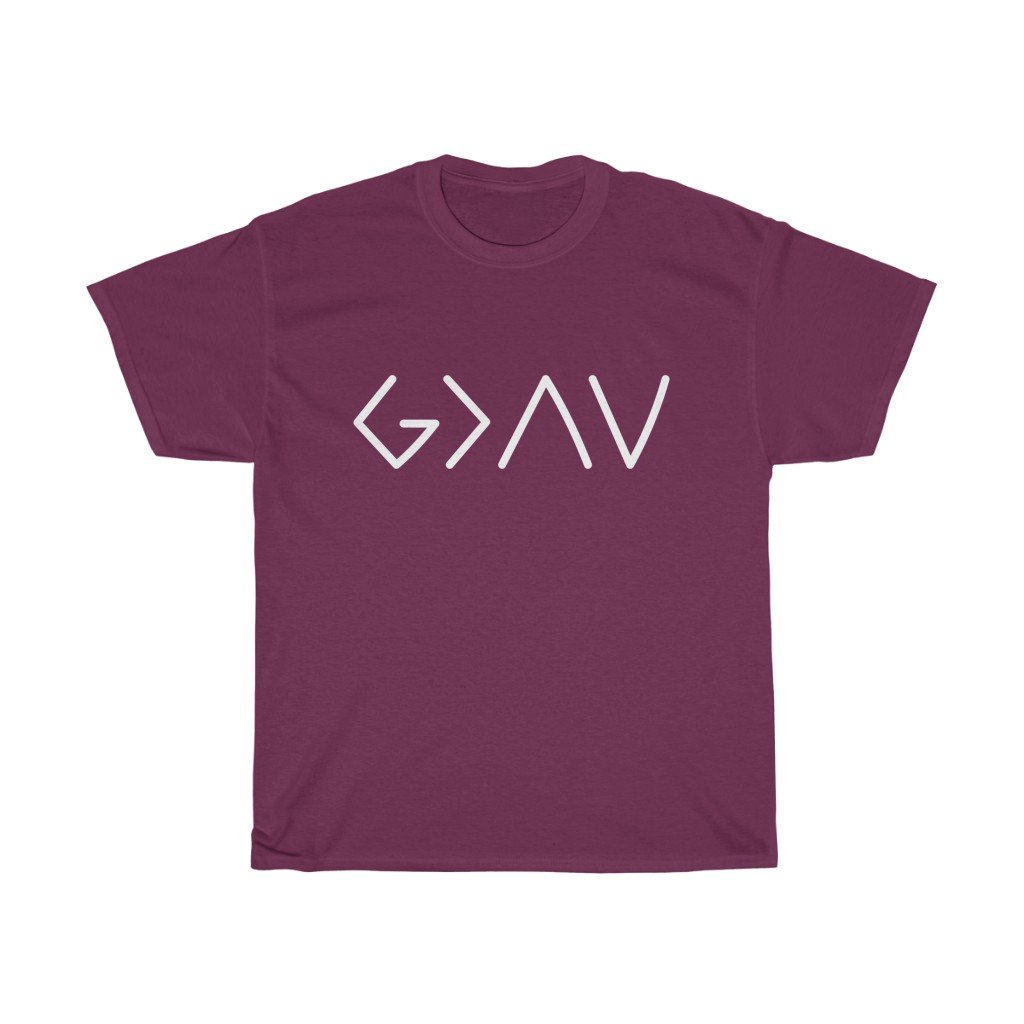 T-Shirt Maroon / S God Is Greater Than The Highs And The Lows women tshirt tops, short sleeve ladies cotton tee shirt  t-shirt, small - large plus size