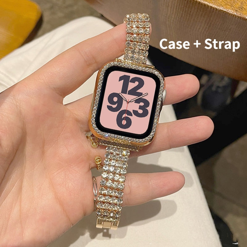 Watch Band + Case For Apple Watch Series 7 6 SE 5 4 40mm 44mm 38mm