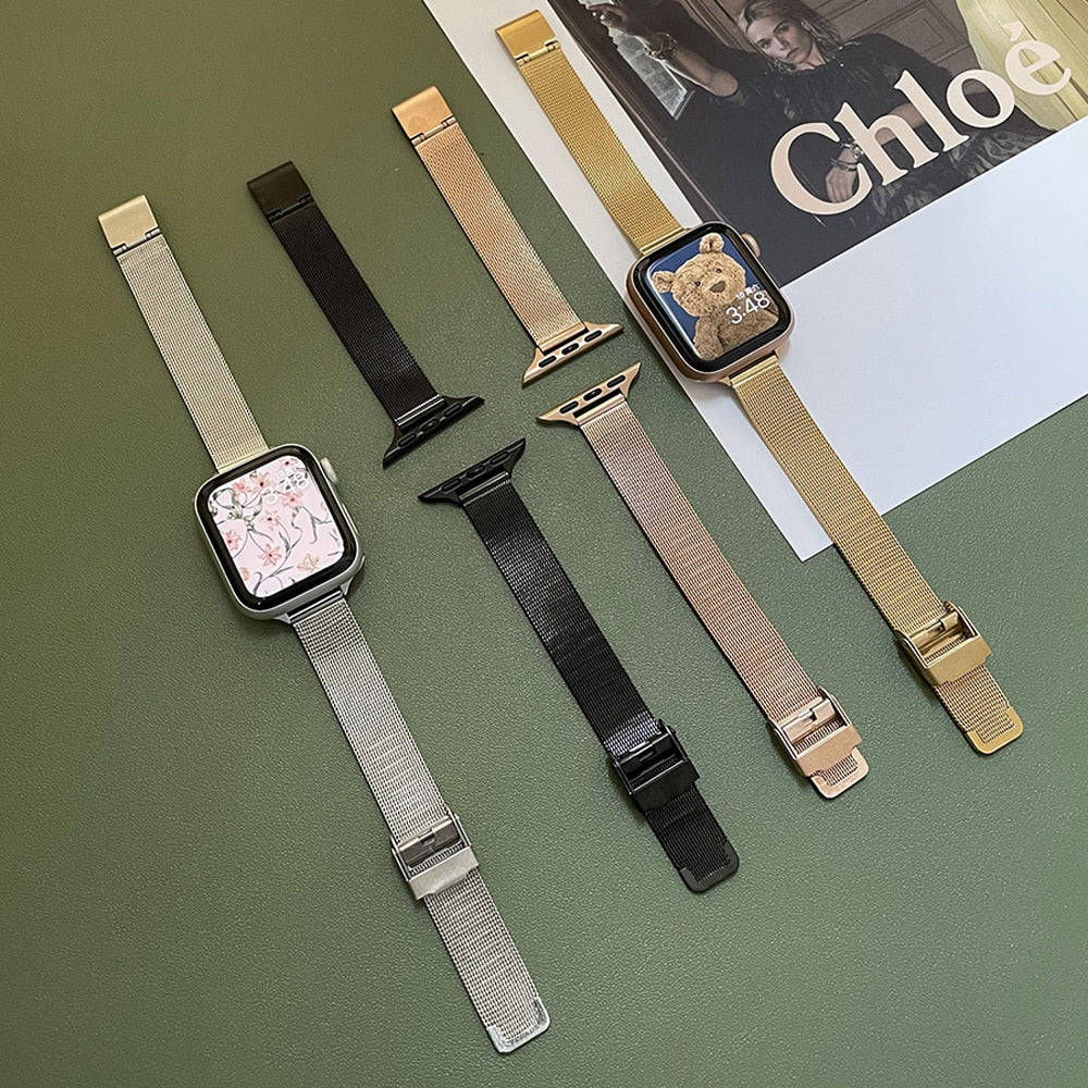 Slim High-Quality Steel Metal Strap Series 8 7 6 5  Wristband