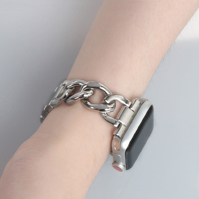 Ladies Strap for Apple Watch Band Series 8 7 6 5 Steel Chain Bracelet
