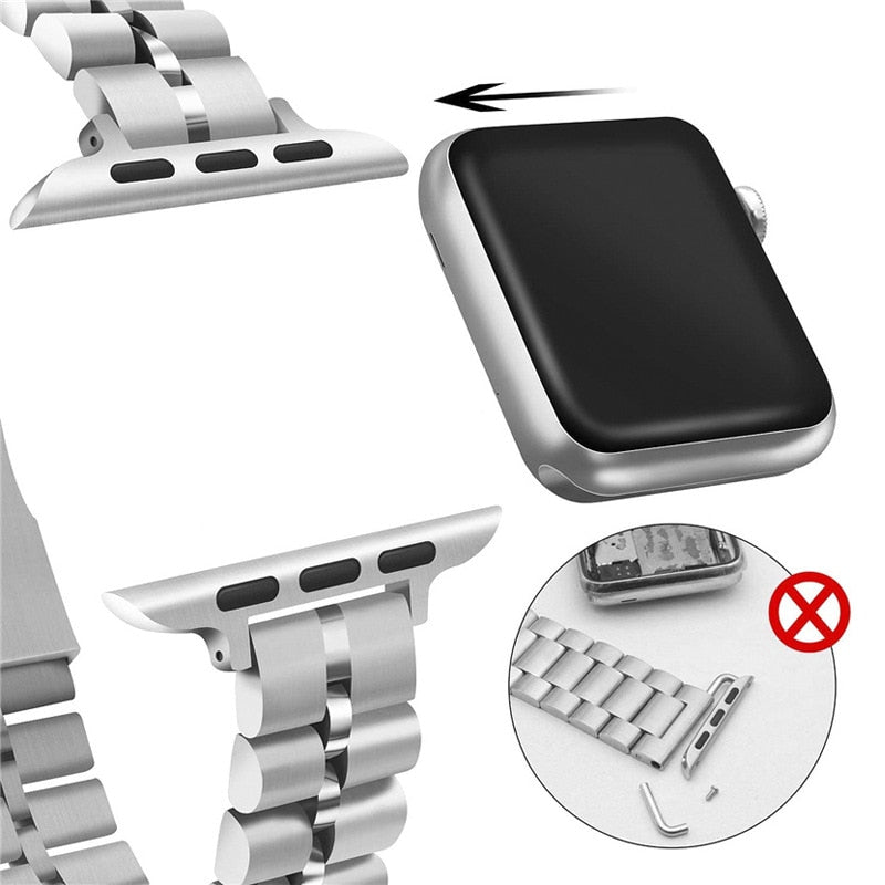 Women slim watch Strap fits Apple Series 8 7 6 Premium Metal Bracelet