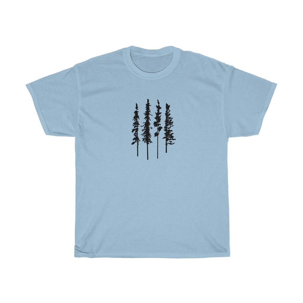 T-Shirt Light Blue / S Skinny Pine Trees men tshirt tops, short sleeve cotton man tee shirt t-shirt, small - large plus size