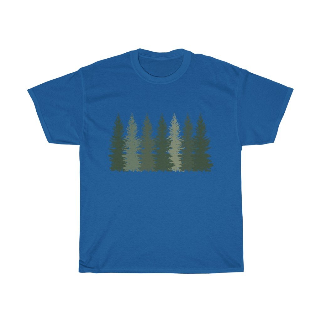 T-Shirt Royal / S Trees t shirt, Men's T-shirt, Nature shirt, Hiking shirt, Graphic Tees, Forest Tshirt - Made in Usa