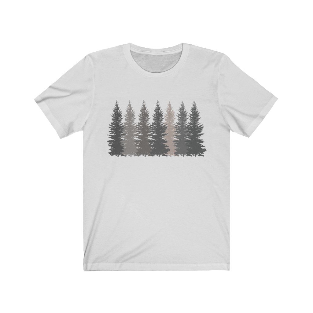 T-Shirt Ash / S Trees t shirt | Men's T-shirt | Nature shirt | Hiking shirt | Graphic Tees | Forest Tshirt