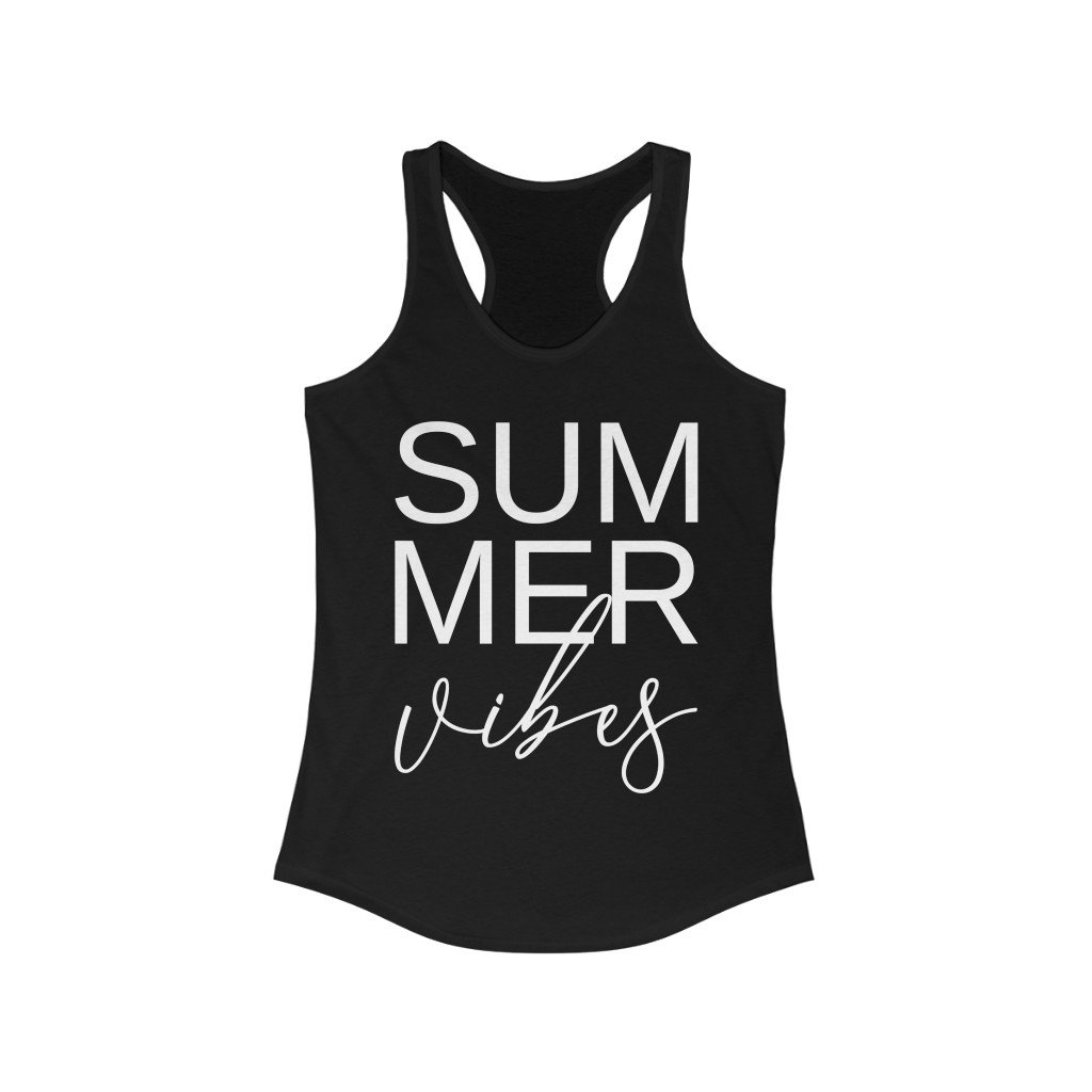 Tank Top Solid Black / XS Summer Vibes design Tank tops, Muscle Tank for summer vacation, beach Comfy outfit tank for  women, gift for her
