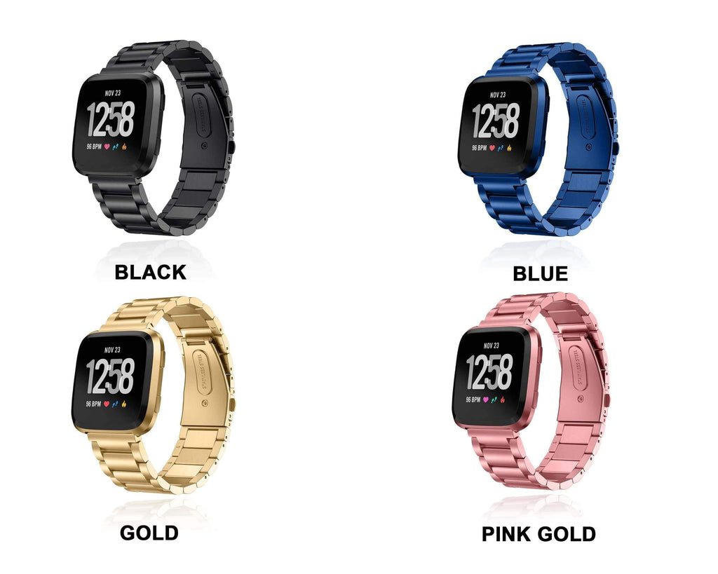 Watchbands Fitbit Versa/2/Lite Smartwatch Strap, Bestseller Simple Steel band Replacement Metal Belt Bracelet Watchband Rolex links Men Women Unisex