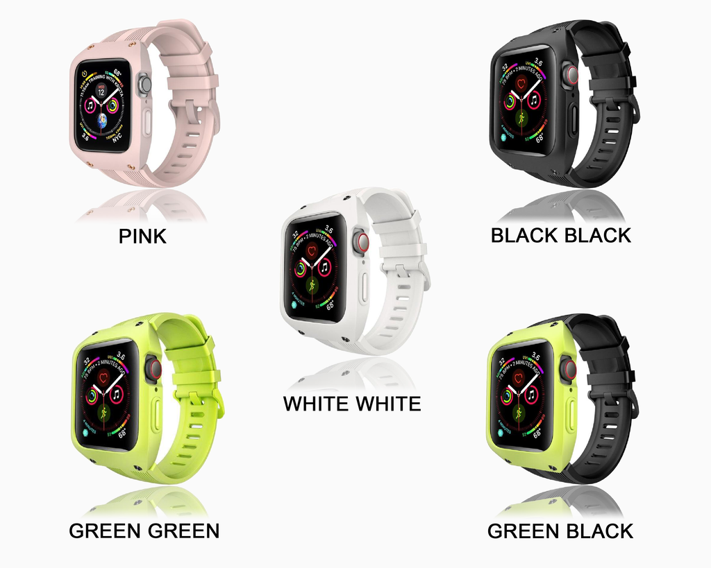 Watchbands Case + strap Waterproof Apple Watch protective band, fits iWatch nike water sports Silicone bracelet Watchbands Series 5 4 3 38/40 42/44 mm|