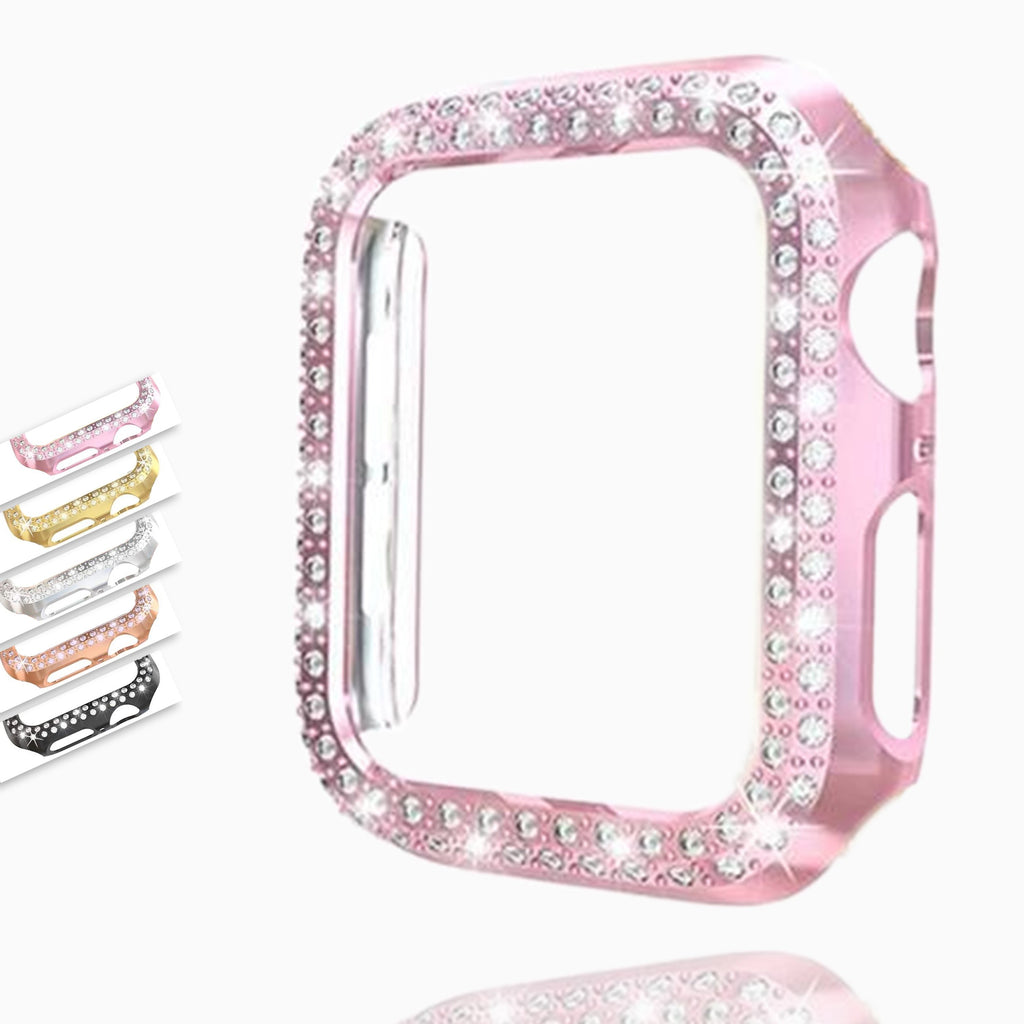 Bumper Case for Apple Watch Cover Series 6 5 4 Cases Plated Hard Bling Crystal Diamonds Glitter Frame Protective iWatch 38mm 42mm
