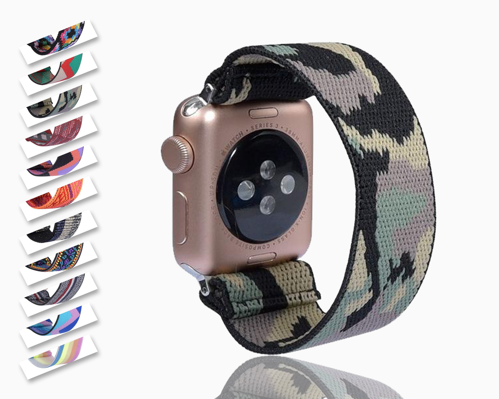 Watchbands Army Green military camouflage hunting tactical style fashion thin loop apple watch band straps 38 40 42 44 mm series 5 4 3 2 1