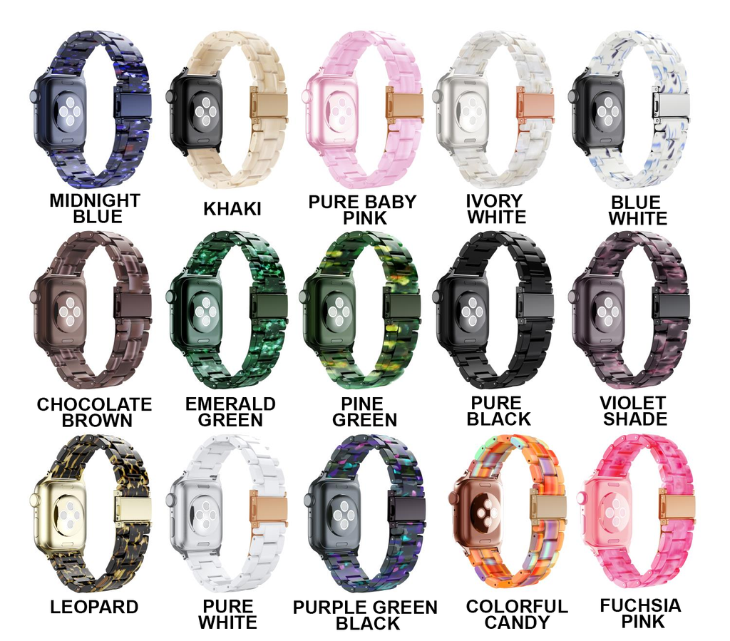 Watchbands Quality Resin Strap Imitation Ceramic Accessories watchband bracelet for apple watch series 5 4 Men Women Unisex iWatch 38mm/40mm 42mm/44mm