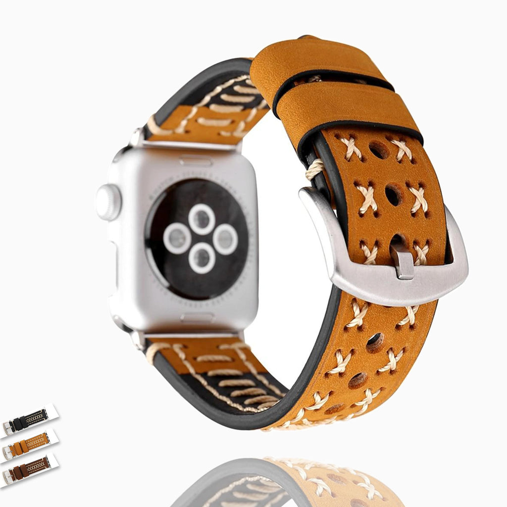 Watchbands Leather Stylish Strap For Apple Watch Band 44mm 40mm 42mm 38mm Handmade Wrist Pulseira Bracelet Correa iwatch series 6 5 4 3|Watchbands|Unisex