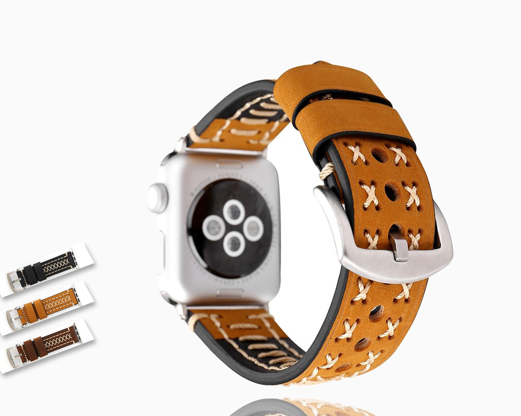Watchbands Leather strap For Apple Watch band 44 mm 40mm iwatch band 42mm 38mm Handmade wrist Pulseira Bracelet Correa Apple Watch 5 4 3 2|Watchbands|